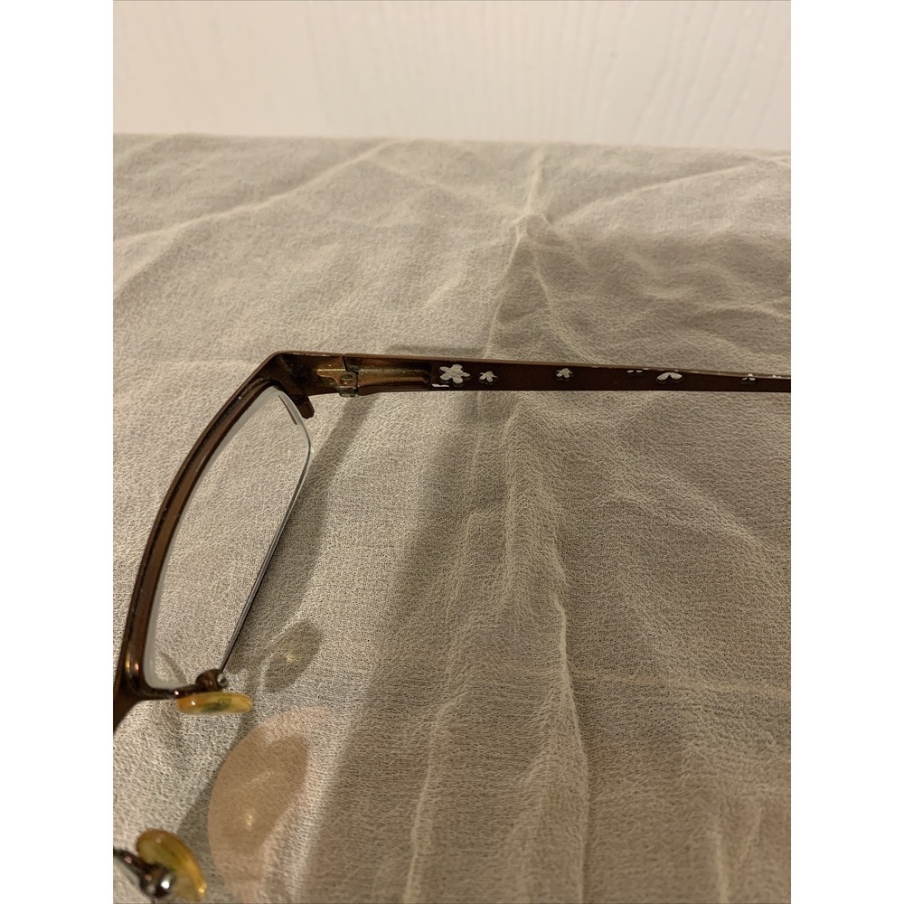 chelsea morgan eyeglasses Frames Woman's Metal Brown Flower Cut Backs EUC - Picture 11 of 12